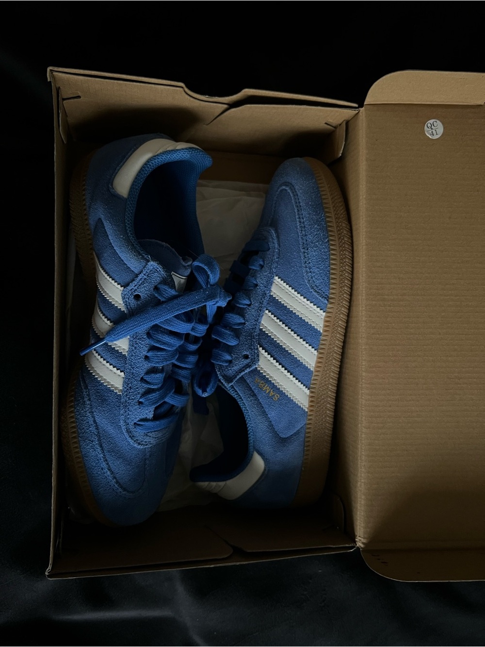 Adidas Men’s Blue Samba-style Suede Sneakers